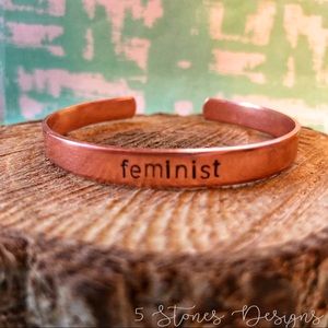 🆕 HOST PICK Handstamped Feminist Cuff Bracelet
